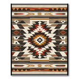 Southwestern Geometric Area Rug in Black Tan Rust
