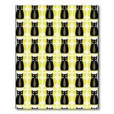 Playful Black Cats Yellow Geometric Area Rug