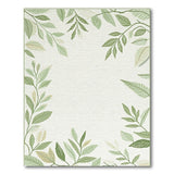 Green Leaf Border Embroidered Area Rug