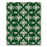 Floral Vintage Elegant Green Damask Floral Area Rug