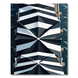 Black White Striped Nautical Canopy Area Rug