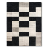 Black and White Geometric Modern Black White Geometric Area Rug