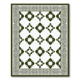 Ornate Green Persian Star Floral Area Rug
