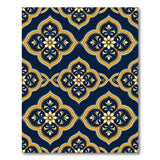 Navy Gold Intricate Floral Persian Area Rug