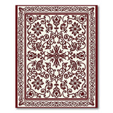 Cream Maroon Ornate Persian Area Rug