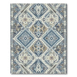 Blue and Teal Indigo Blue Tribal Geometric Area Rug