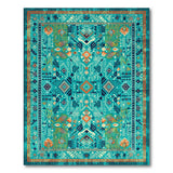 Geometric Teal Southwestern Geometric Area Rug