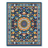 Vibrant Navy Mandala Persian Area Rug