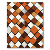 3D Orange Geometric Cube Area Rug