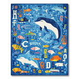 Underwater ABC Ocean Kids Rug with Fish Dolphins