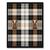 Cute Brown Bunny Plaid Area Rug
