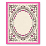 Pink Persian Floral Frame Area Rug