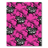 Hot Pink Black Swirl Floral Area Rug