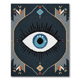 Mystic Blue Evil Eye Southwestern Rug