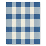 Navy Blue Gingham Check Area Rug