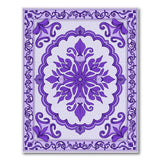 Purple Elegant Purple Floral Medallion Rug