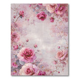 Blush Pink Roses Floral Vintage Pink Area Rug