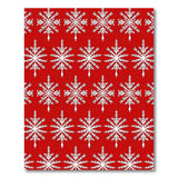 Geometric Modern Red Snowflake Holiday Area Rug