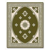 Oval Traditional Persian Area Rug in Green Cream