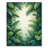 ODIKA Tropical Botanical Jungle Washable Area Rug - Low Pile & Non-Slip
