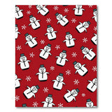 Festive Red Snowman Snowflake Cartoon Area Rug