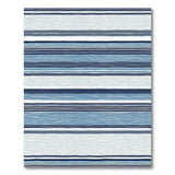 Geometric Modern Blue and Teal Navy Blue Striped Geometric Area Rug