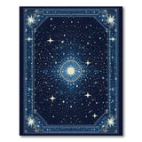 ODIKA Washable Celestial Starry Night Navy Blue Area Rug - Low Pile Non-Slip