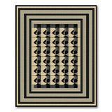 Geometric Black on Beige Modern Area Rug