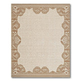 Beige Southwestern Area Rug with Tan Geometric Border