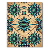 Teal Starburst Distressed Vintage Area Rug