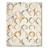 Beige Geometric Crescent Area Rug