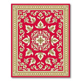 Elegant Red Persian Floral Area Rug with Gold Border