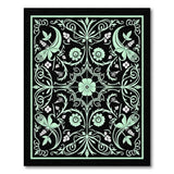 Ornate Mint Green Floral Butterfly Rug