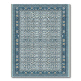 Teal Blue Persian Geometric Area Rug