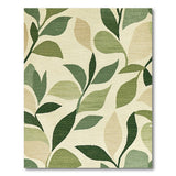 Green Green Botanical Leaves Area Rug