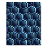 Modern Blue Hexagon 3D Geometric Area Rug