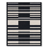 Black and White Geometric Modern Modern Black White Geometric Stripe Area Rug