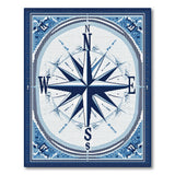Nautical Compass Rose Blue Area Rug