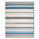 Geometric Modern Blue Teal Striped Geometric Area Rug