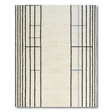 Modern Black Grid Line Geometric Area Rug