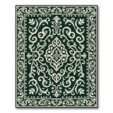 Ornate Emerald Green Traditional Persian Rug