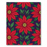 Multi-color and Patterns Red Poinsettia Floral Pattern Area Rug