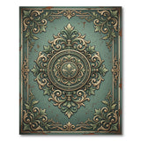 Teal Baroque Ornate Medallion Area Rug