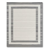 Black and White Modern Black White Striped Border Area Rug