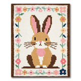 Adorable Bunny with Floral Border Area Rug
