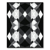 Modern Black White Geometric Diamond Rug