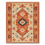 Multi-color and Patterns Terracotta Geometric Southwestern Area Rug