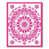 Pink Vibrant Pink Floral Mandala Area Rug
