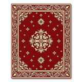 Red and Gold Persian Medallion Area Rug