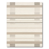 Neutral Beige Grid Stripe Area Rug